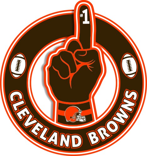 Number One Hand Cleveland Browns logo iron on paper